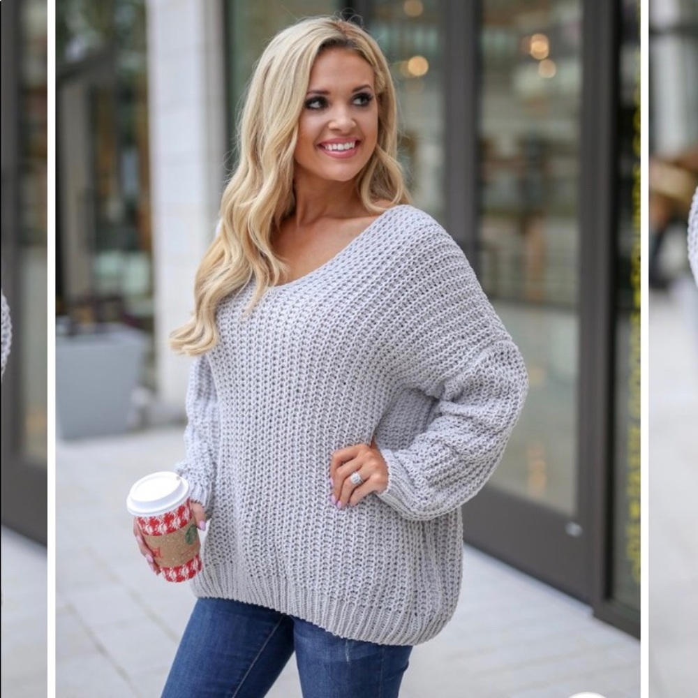 Miracle Gray Knit Sweater